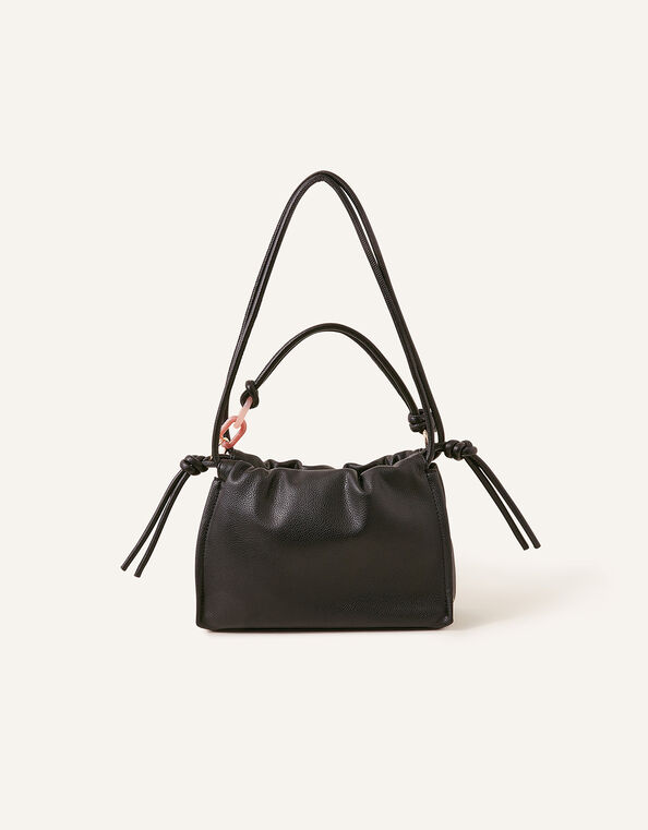 Ruched Small Shoulder Bag, , large