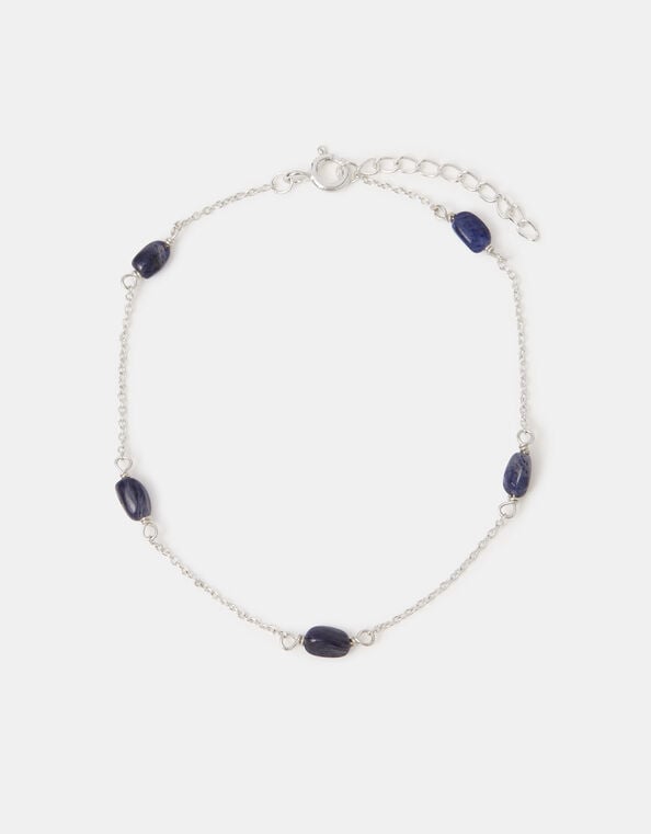 Sterling Silver Agate Station Bracelet, , large