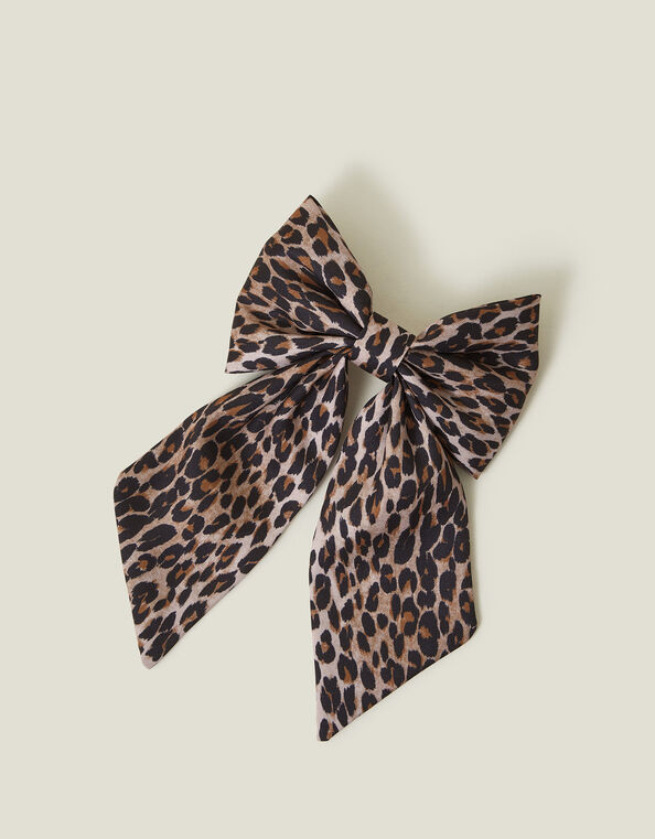 Leopard Hair Bow, , large