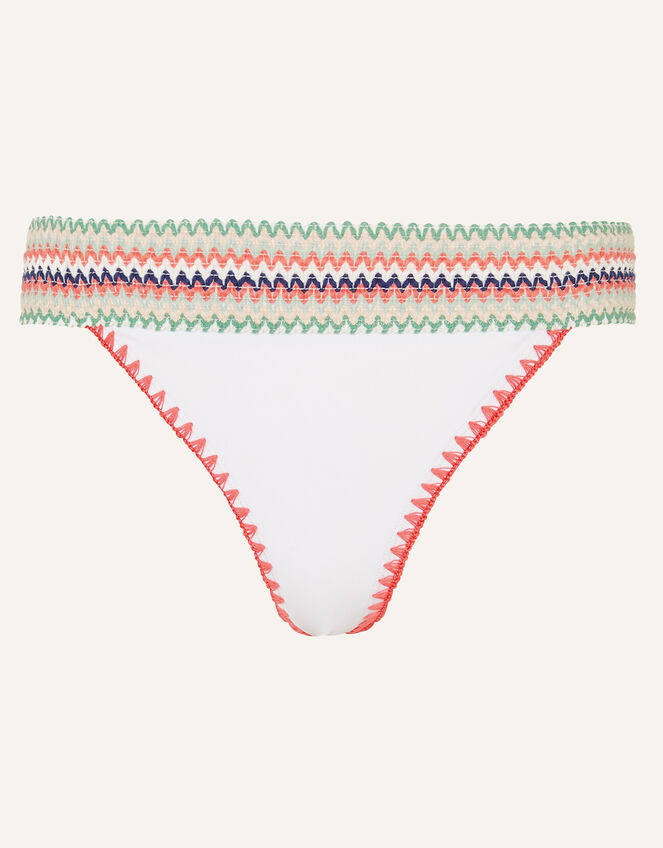 Crochet Trim Bikini Bottoms, White (WHITE), large