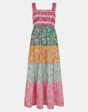 Paisley Print Tiered Maxi Dress, Multi (BRIGHTS MULTI), large