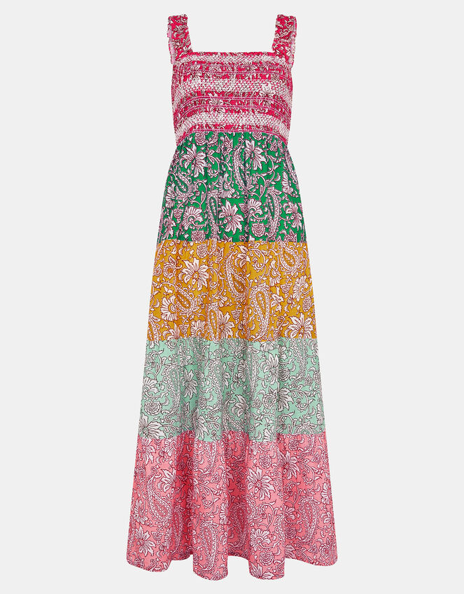 Paisley Print Tiered Maxi Dress, Multi (BRIGHTS MULTI), large