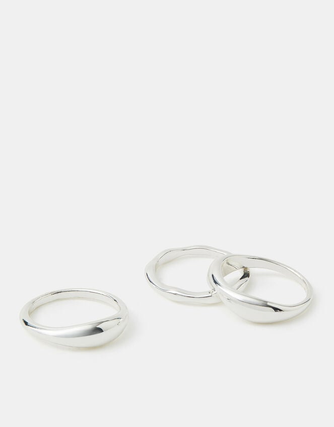 3-Pack Molten Rings , Silver (SILVER), large