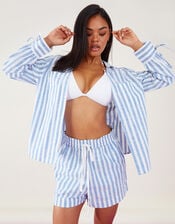 Stripe Co-ord Shorts, Blue (LIGHT BLUE), large