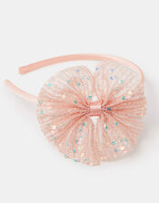 Girls Sequin Bow Headband, , large