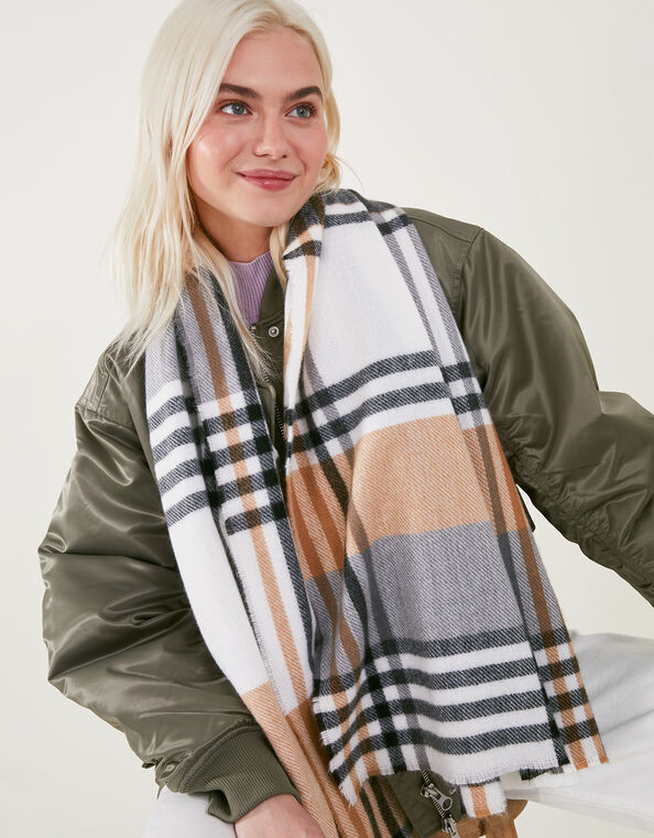 London Check Blanket Scarf, , large