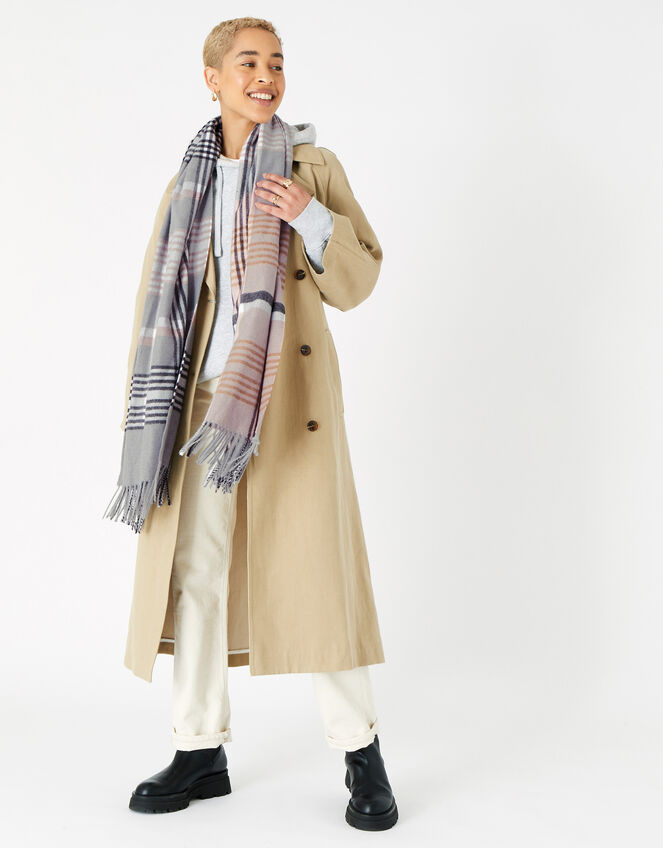 London Check Blanket Scarf, , large