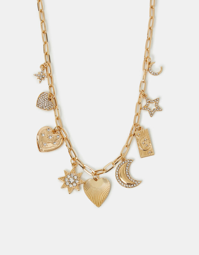 Celestial Charm Necklace Gold, , large