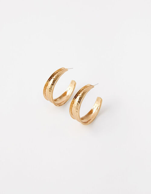 Hammered Large Hoops with Recycled Metal Hoops Accessorize Global