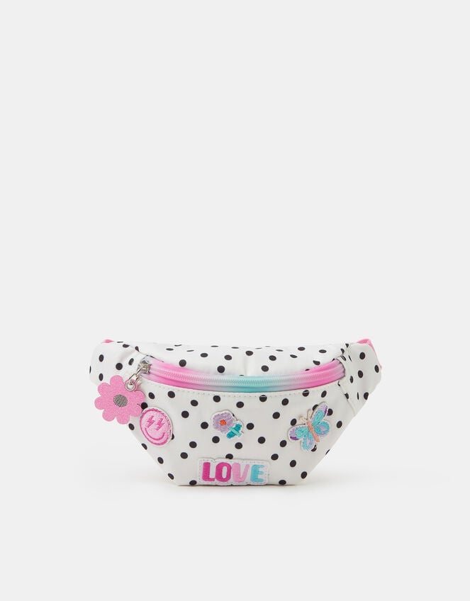 Girls Polka Dot Bum Bag, , large