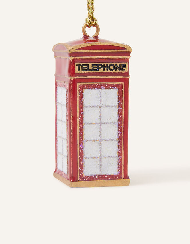 Enamel London Telephone Box Hanging Decoration, , large