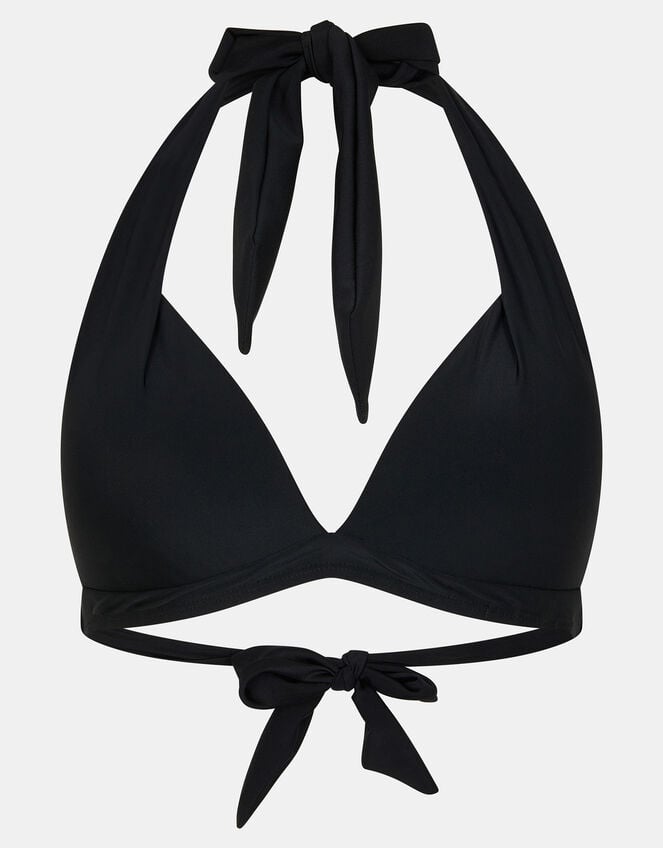 Moulded Cup Halter Neck Bikini Top, Black (BLACK), large