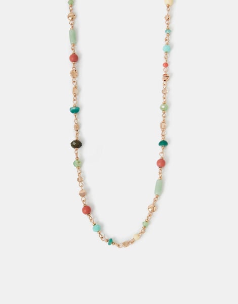 Long Bead Station Necklace, , large