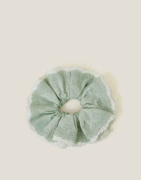 Double Broderie Hair Scrunchie, , large