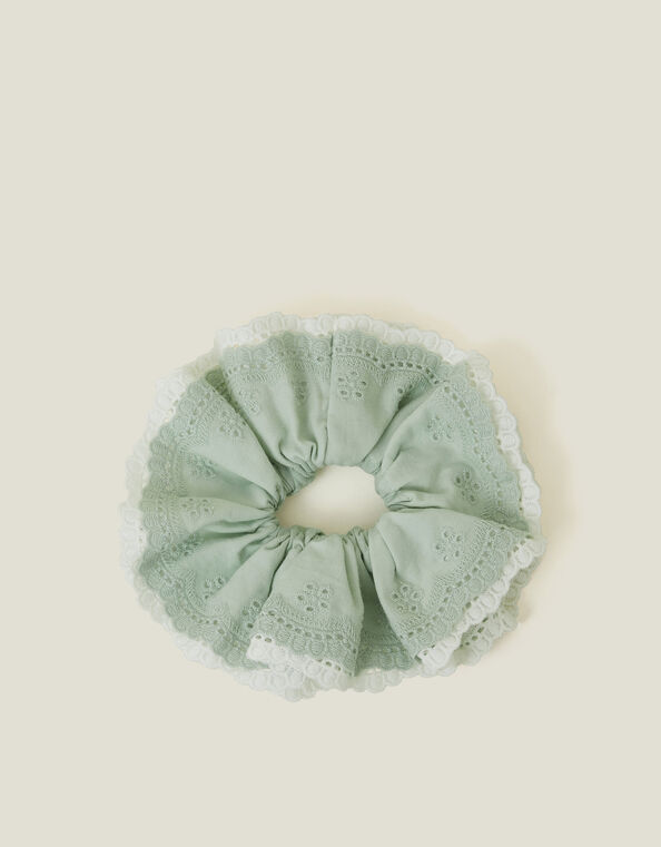 Double Broderie Hair Scrunchie, , large