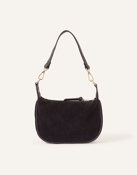 Mini Cord Shoulder Bag, Black (BLACK), large