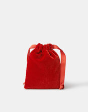 Cherry Velvet Drawstring Bag, , large