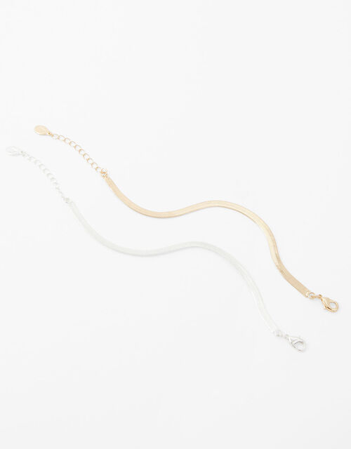 Layered Snake Chain Bracelet, , large