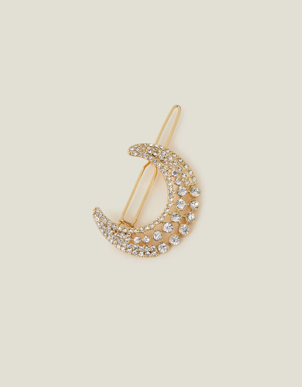 Crystal Moon Hair Clip, , large