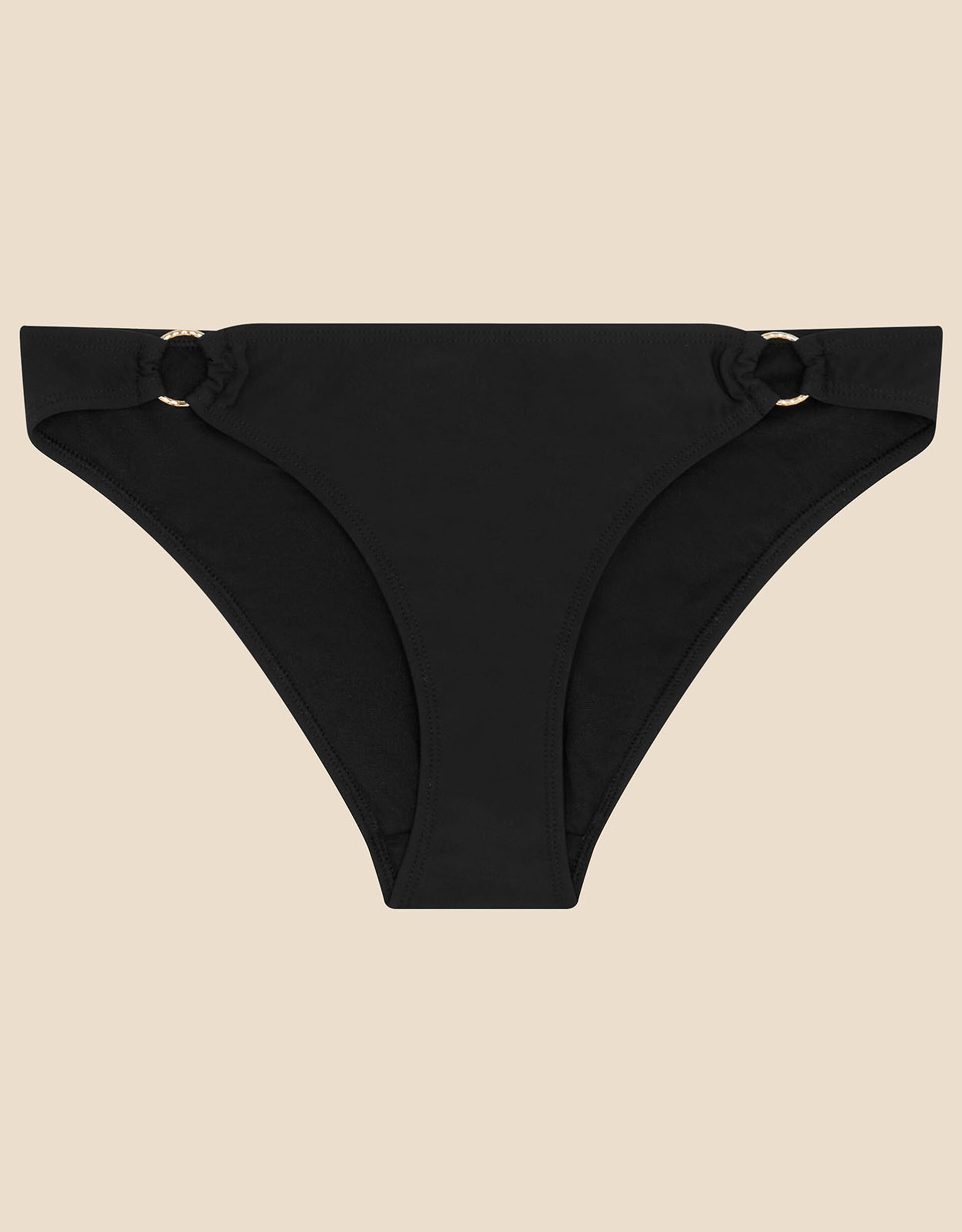 Ring Detail Bikini Bottoms, Black (BLACK), large