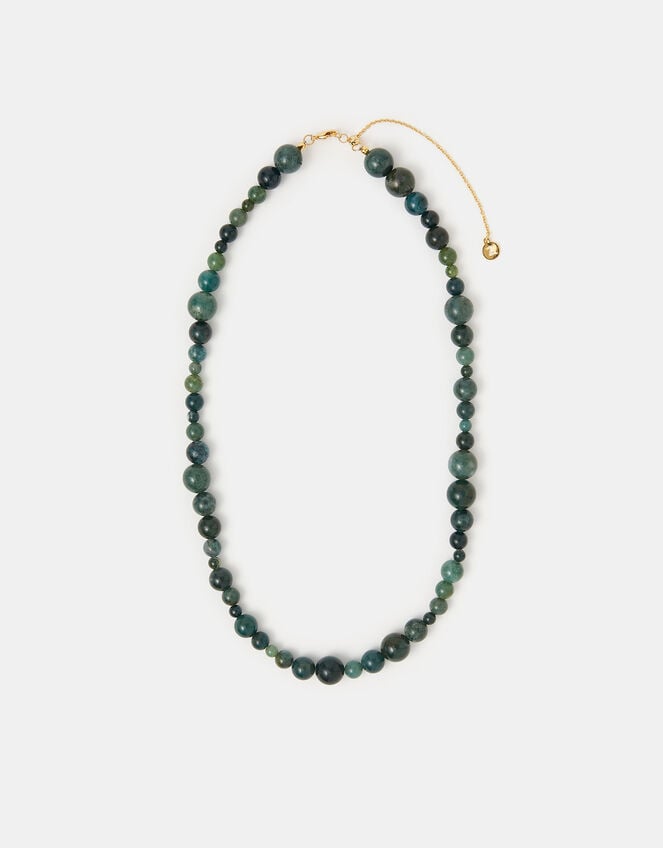 14ct Gold-Plated Chalcedony Beaded Necklace, , large