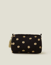 Quilted Polka Dot Medium Washbag, , large