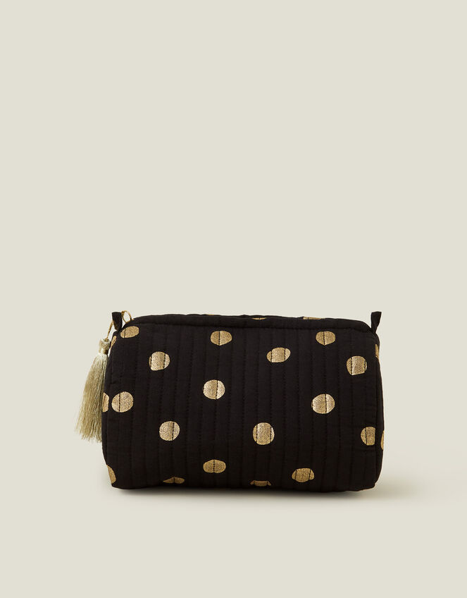 Quilted Polka Dot Medium Washbag, , large