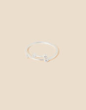 Recycled Sterling Silver Sparkly Constellation Aries Ring, White (ST CRYSTAL), large
