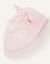 Bow Sin Disc Fascinator, Pink (PALE PINK), large
