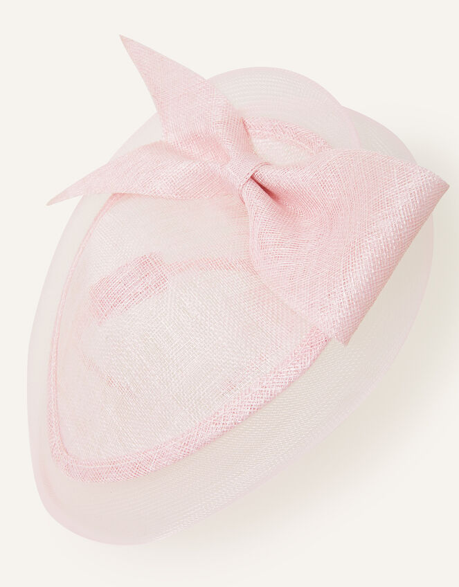 Bow Sin Disc Fascinator, Pink (PALE PINK), large
