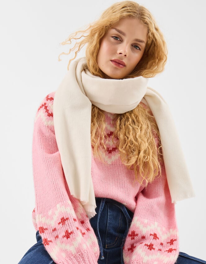 Grace Super-Soft Blanket Scarf, Natural (NATURAL), large