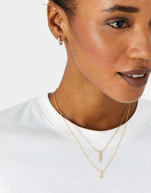Gold Vermeil White Topaz Star Pendant Necklace