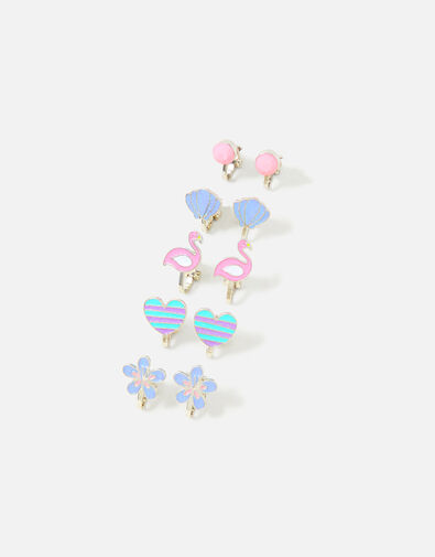 Girls Flamingo Clip-On Earring Multipack, , large