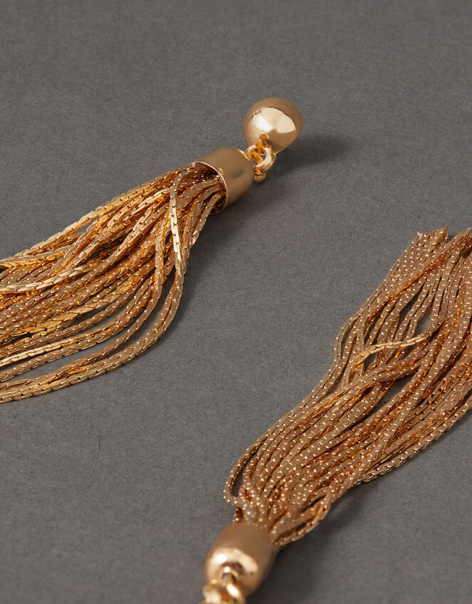 Statement Chain Tassel Earrings, , large