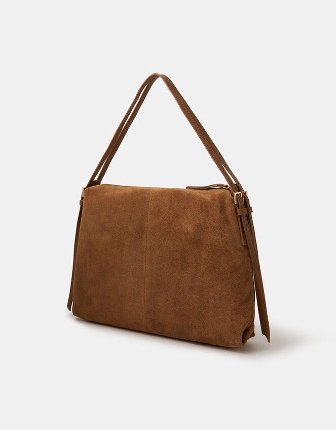 Double Strap Suede Shoulder Bag, , large