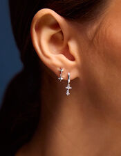 4-Pack Sterling Silver-Plated Celestial Stud & Hoop Earrings, , large