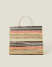Woven Stripe Tote Bag, , large