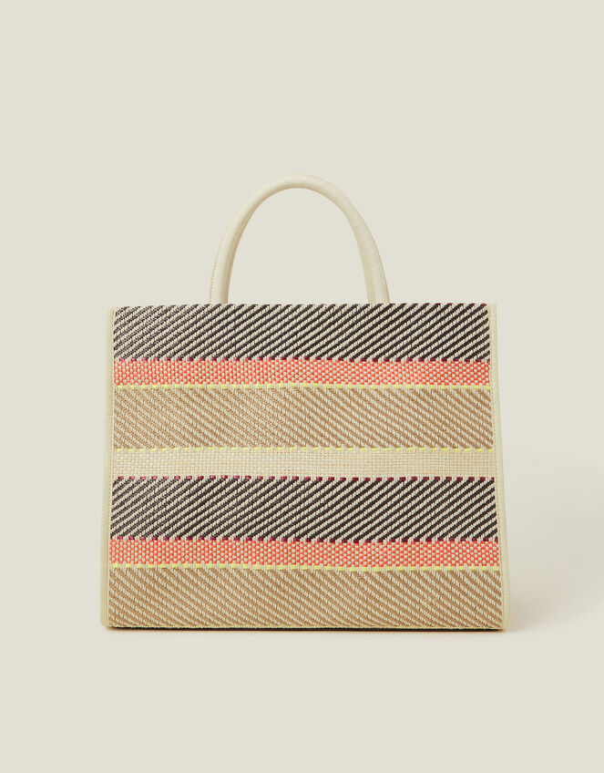 Woven Stripe Tote Bag, , large