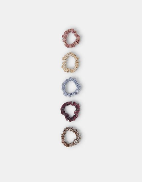 5-Pack Check Print Hair Scrunchies, , large