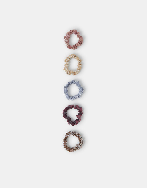 5-Pack Check Print Hair Scrunchies, , large