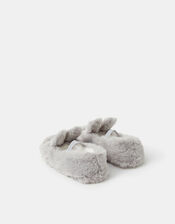 Girls Fluffy Bunny Ballet Slippers, Grey (GREY), large