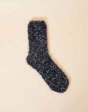 Popcorn Knit Cosy Socks, Blue (NAVY), large