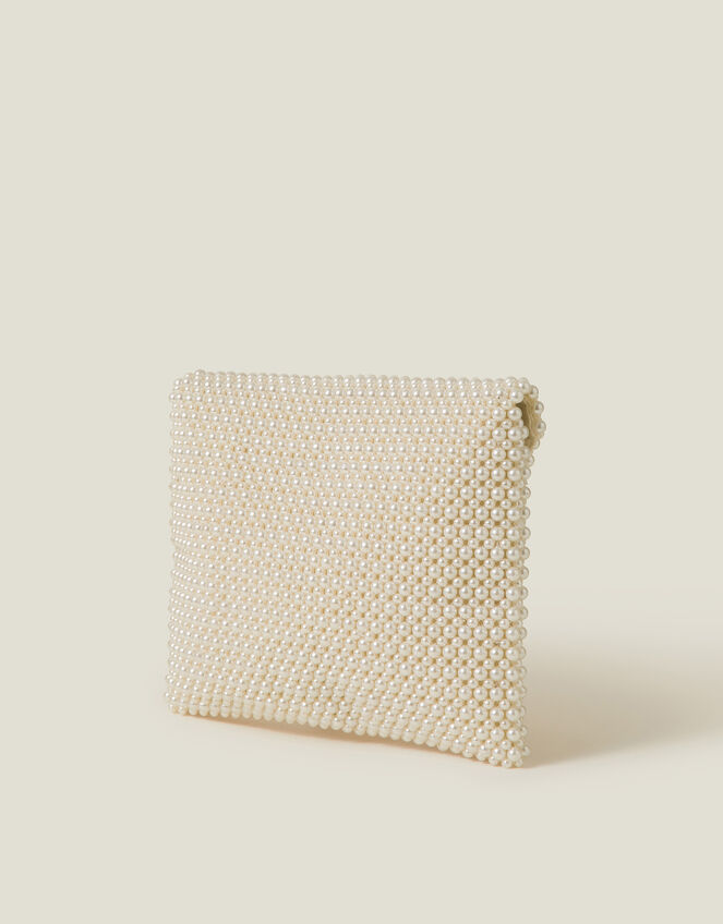Bridal Pearl Envelope Clutch Bag, , large
