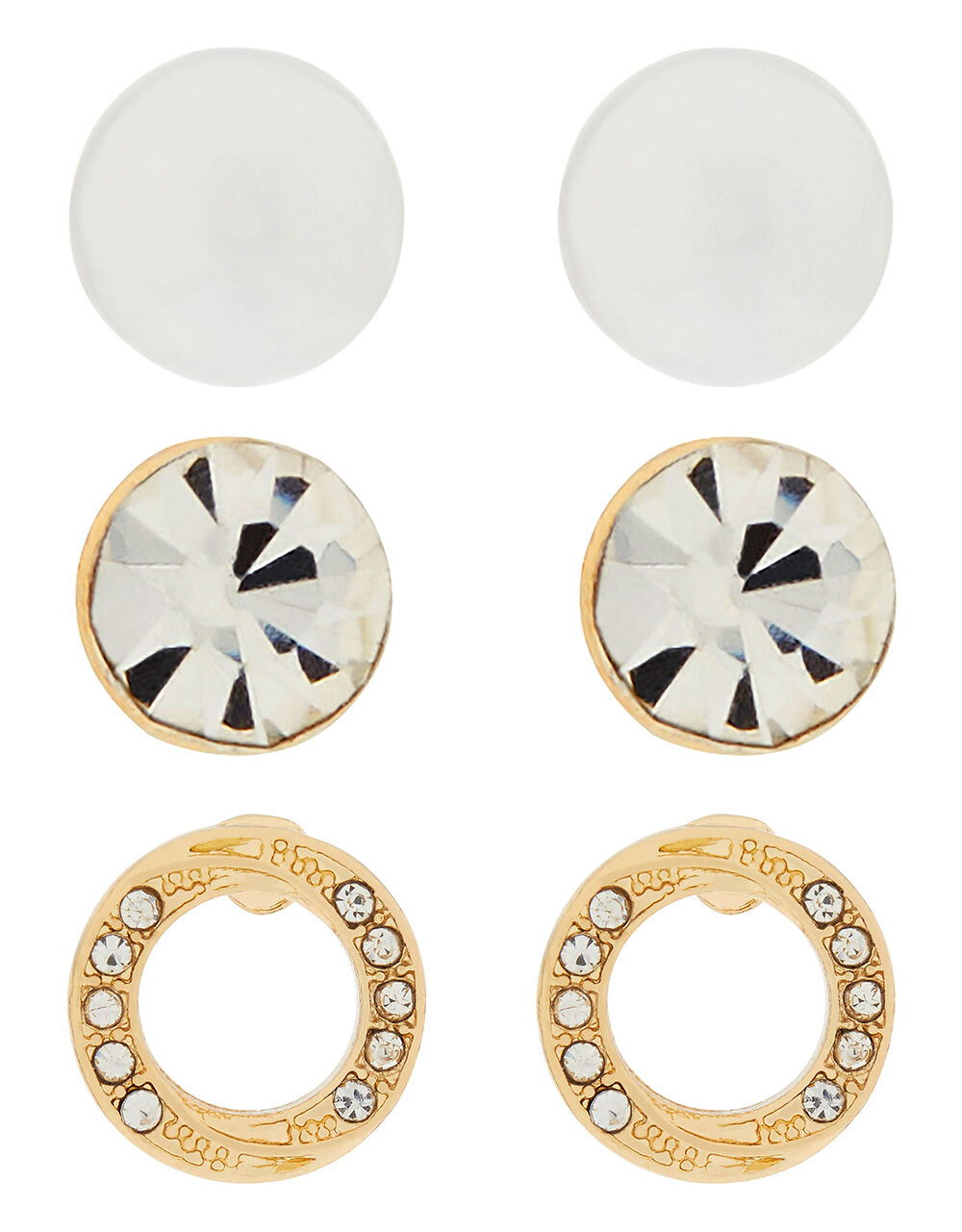 Pearl and Sparkle Stud Earring Set Studs Accessorize UK