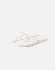 Plain Flip Flops, White (WHITE), large