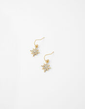 Pave Star Droplet Earrings, , large