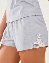Lace Trim Short Pyjamas Set, Grey (GREY), large