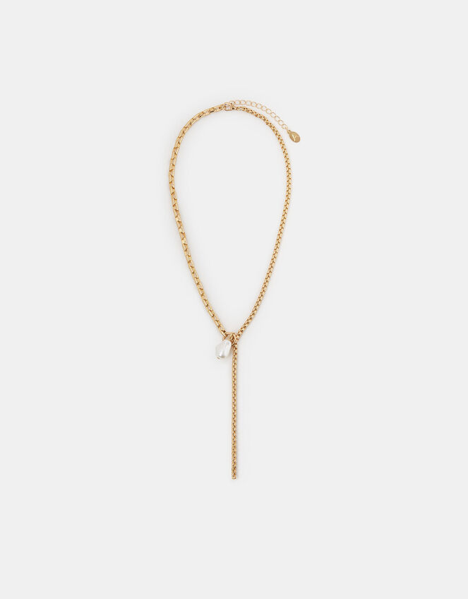 Pearl Charm Lariat Necklace, , large