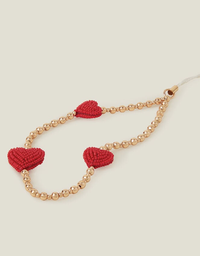 Beaded Heart Phone Charm, , large