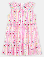 Girls Sleeveless Floral Print Dress, Multi (BRIGHTS MULTI), large